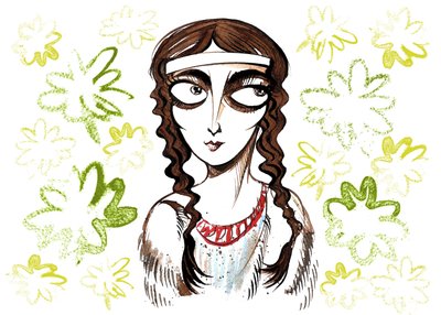 Pocahontas, Native American princess and folk heroine, personal name Matoaka, born near the colonial settlement of Jamestown, Virginia by Neale Osborne
